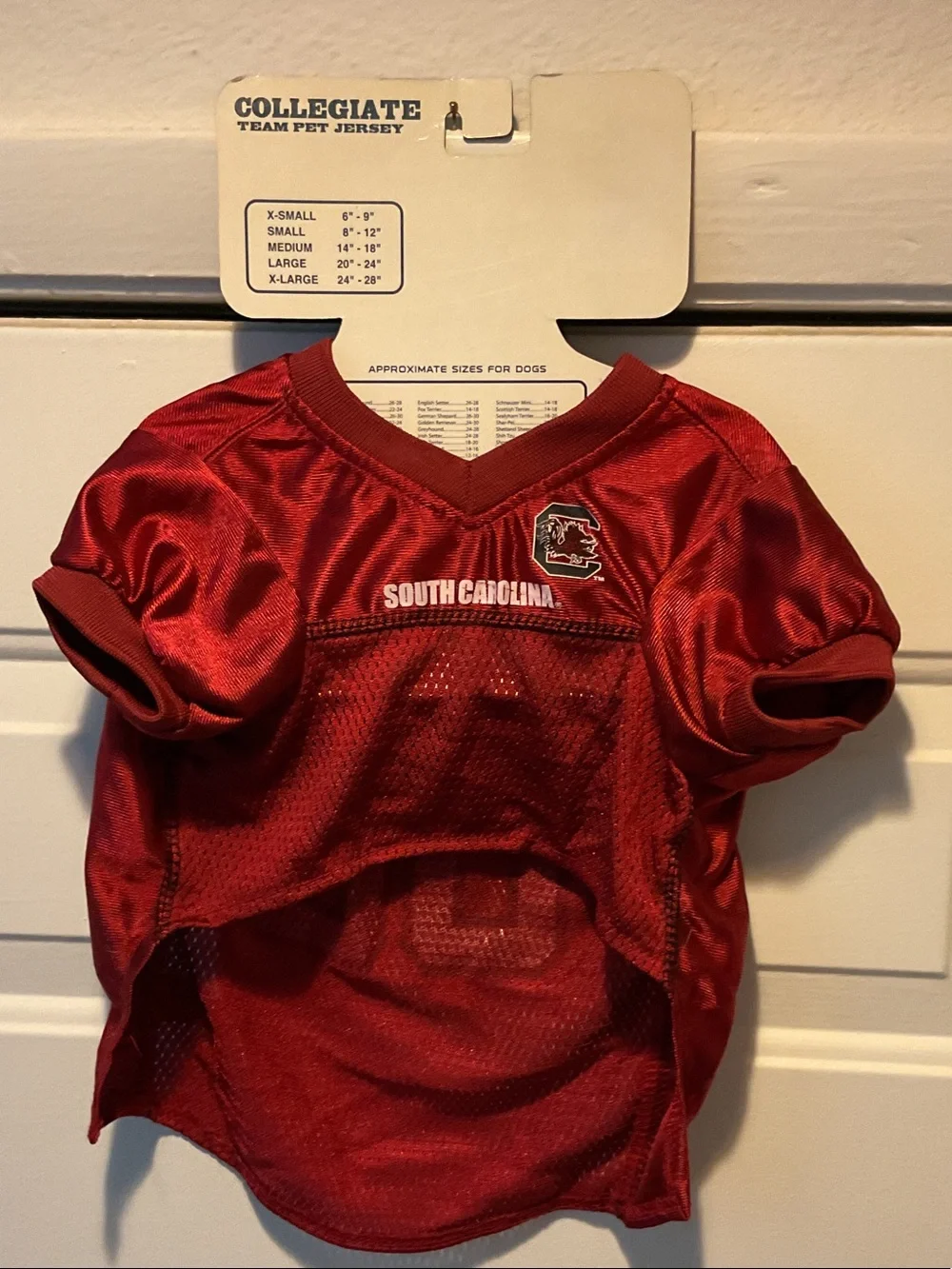Pets First Garnet Gamecocks Dog Jersey with White Number 00 size Medium